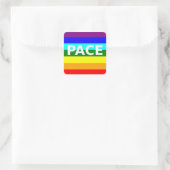 Pace(Peace) Flag Italienisch Quadratischer Aufkleber (Tasche)
