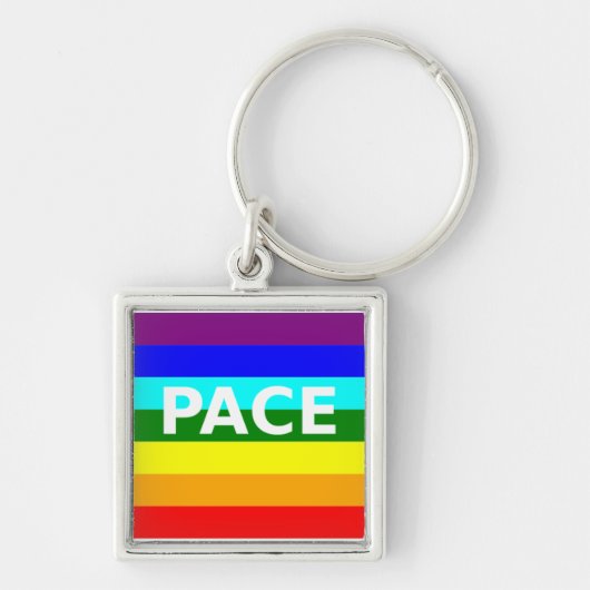 Pace(Peace) Flag Italienisch Schlüsselanhänger (Vorne)