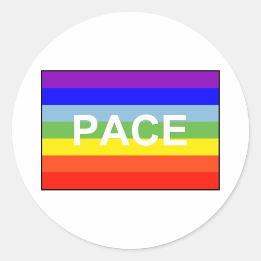 PACE Peace Flag Rainbow Runder Aufkleber (Vorderseite)