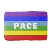 Pace – Peace – Frieden – Rainbow Color Regenbogen Badematte (Vorderseite)