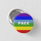 Pace Peace Rainbow Color Regenbogen Streifen Button (Vorne & Hinten)