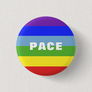 Pace Peace Rainbow Color Regenbogen Streifen Button