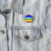 Pace Peace Rainbow Color Regenbogen Streifen Button (Beispiel)