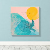 Pace Yourself Sea Turtle Inspiration Beach House Leinwanddruck (Insitu (Holzboden))