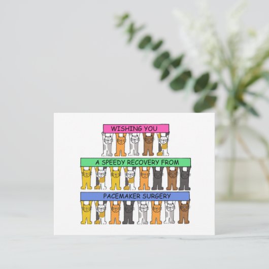 Pacemaker-Operation wird bald gut Postkarte (Stehend Vorderseite)