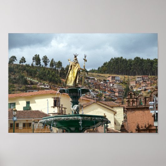 Pachacuti Statue in Cusco, Peru Poster (Vorne)