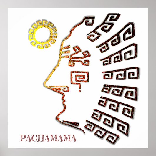 Pachamama Machu_Picchu Silhouette Poster (Vorne)
