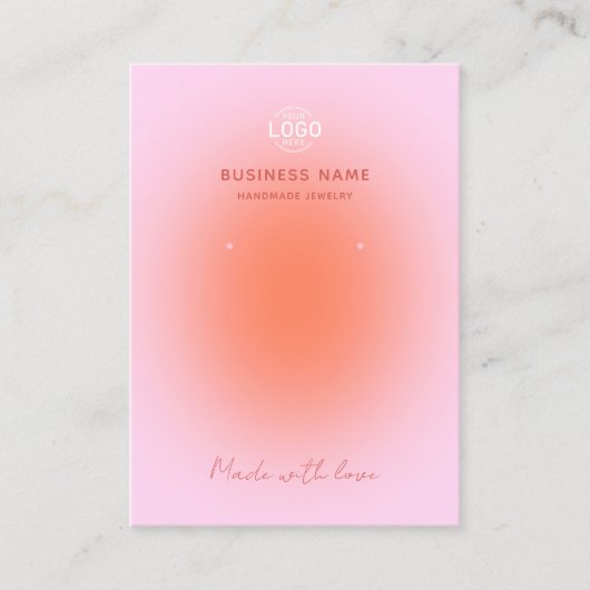 Pachelrosa Aura Moderne Ohrringe Display-Karte Visitenkarte (Vorderseite)