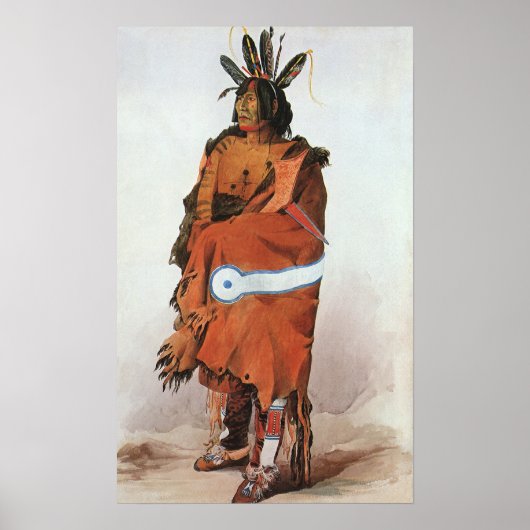 Pachtuwa-Chta, Arikara Warrior Portrait von Bodmer Poster (Vorne)