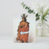 Pachtuwa-Chta, Arikara Warrior Portrait von Bodmer Postkarte (Stehend Vorderseite)