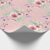 Pachy Pink Blume auf einem Pfirsichrost Texpapier Geschenkpapier (Ecke)