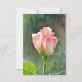 Pachy Pink Rose Bud Art Flat Note Card Dankeskarte (Vorderseite)