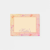 Pachy Pink Roses mit/Name Post-It-Notes Post-it Klebezettel (Vorderseite)