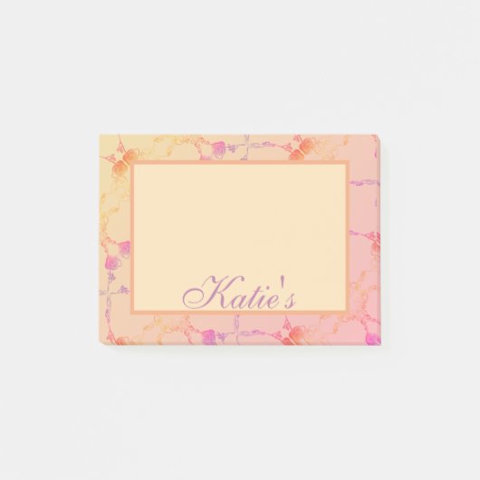 Pachy Pink Roses mit/Name Post-It-Notes Post-it Klebezettel (Vorderseite)