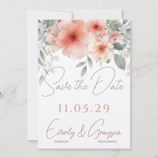 Pachy Pink Sage Grüne Hochzeit Save The Date (Vorderseite)
