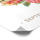 Pachy-Rosa-Rose kranken Begrüßungszeichen Poster (Ecke)