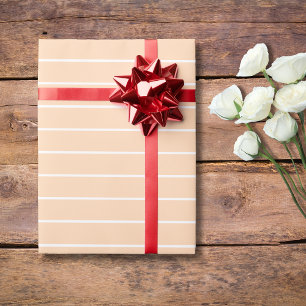 Pachy Rosa und Weiß Weißer, Horizontal gestreift Geschenkpapier