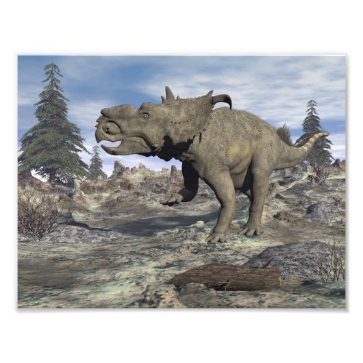 Pachyrhinosaurus dinosaurier laufen - 3D rendern Fotodruck (Vorne)