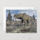 Pachyrhinosaurus dinosaurier Walking - 3D rendern Postkarte (Vorne/Hinten)