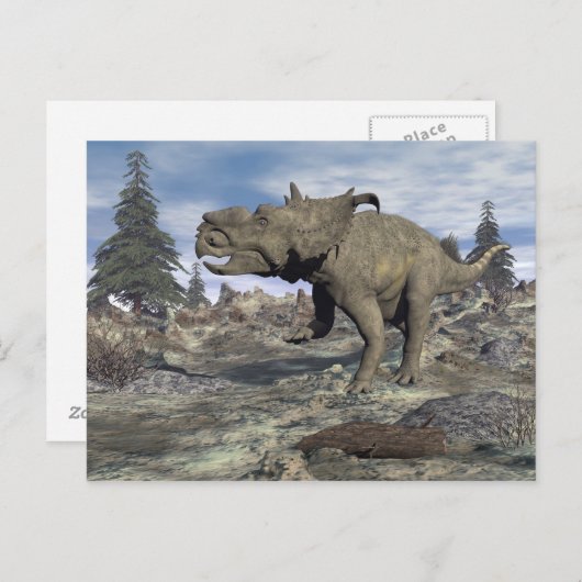 Pachyrhinosaurus dinosaurier Walking - 3D rendern Postkarte (Vorne/Hinten)