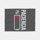 Paciencia 1% Patience At 1% Low Battery Funny Humo Fleecedecke (Vorderseite (Horizontal))