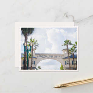Pacific Beach Crystal Pier Vintage Schild Foto Postkarte