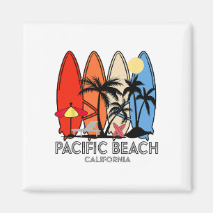 Pacific Beach Kalifornien Retro Surfbrett Vintage Magnet