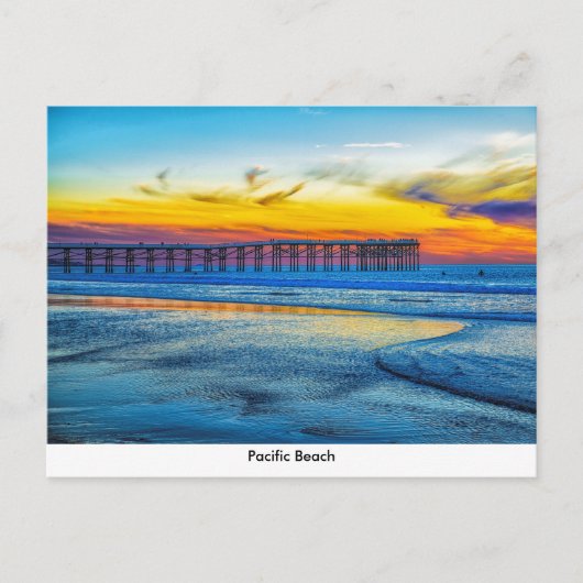 Pacific Beach Pier Post Card Postkarte (Vorderseite)