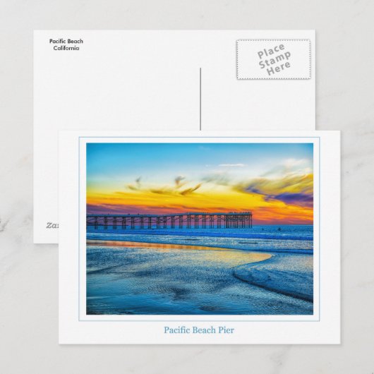 Pacific Beach Pier Post Card Postkarte (Vorne/Hinten)