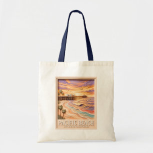 Pacific Beach San Diego 3D texturiertes Surfen Rei Tragetasche