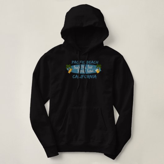 Pacific Beach San Diego California Surf 92109 PB Hoodie (Design vorne)