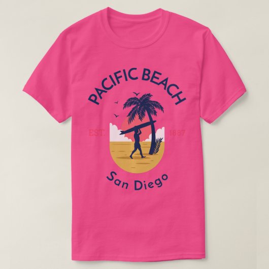Pacific Beach San Diego California Surfing Souveni T-Shirt (Design vorne)