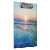 Pacific Beach Sunset Watercolor Klemmbrett (Rechts)