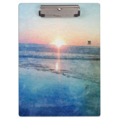 Pacific Beach Sunset Watercolor Klemmbrett (Vorderseite)