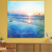 Pacific Beach Sunset Watercolor Leinwanddruck (Insitu (Wohnzimmer))