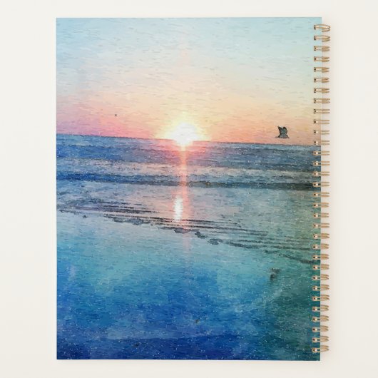 Pacific Beach Sunset Watercolor Planer (Rückseite)