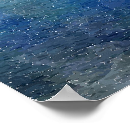 Pacific Beach Sunset Watercolor Poster (Ecke)