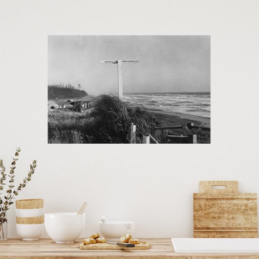 Pacific Beach, WA - Meilen zur China signieren Poster (Küche)