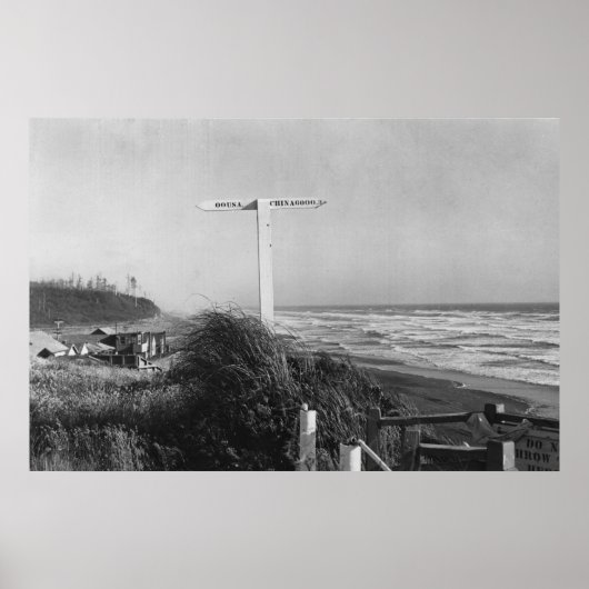 Pacific Beach, WA - Meilen zur China signieren Poster (Vorne)