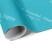Pacific Blue 00A1B9 - Benutzerdefinierte Meldung o Geschenkpapier (Rolleneckpunkt)