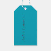 Pacific Blue 00A1B9 Farbe - Benutzerdefinierte Mel Geschenkanhänger (Rückseite)