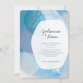 Pacific Blue Wedding Einladung (Vorderseite)