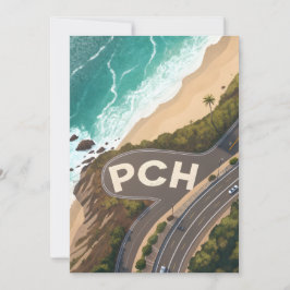Pacific Coast Highway Aerial Travel Art Feiertagskarte