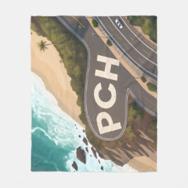Pacific Coast Highway Aerial Travel Art Fleecedecke