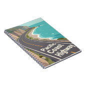 Pacific Coast Highway Grafik-Reise-Kunst Notizblock (Rechte Seite)