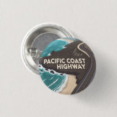 Pacific Coast Highway Graphic Travel Art Button (Vorne & Hinten)