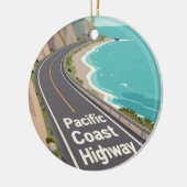 Pacific Coast Highway Graphic Travel Art Keramik Ornament (Links)