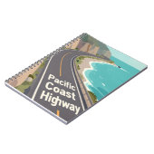 Pacific Coast Highway Graphic Travel Art Notizblock (Linke Seite)