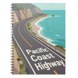 Pacific Coast Highway Graphic Travel Art Notizblock
