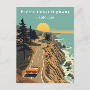 Pacific Coast Highway Kalifornien Vintage Küste Postkarte